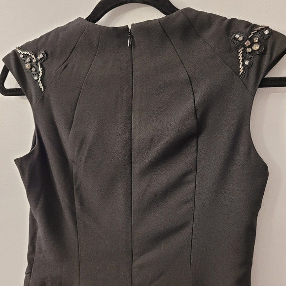 Luna Black Cocktail Dress with sequin neck line - Picture 8 of 11